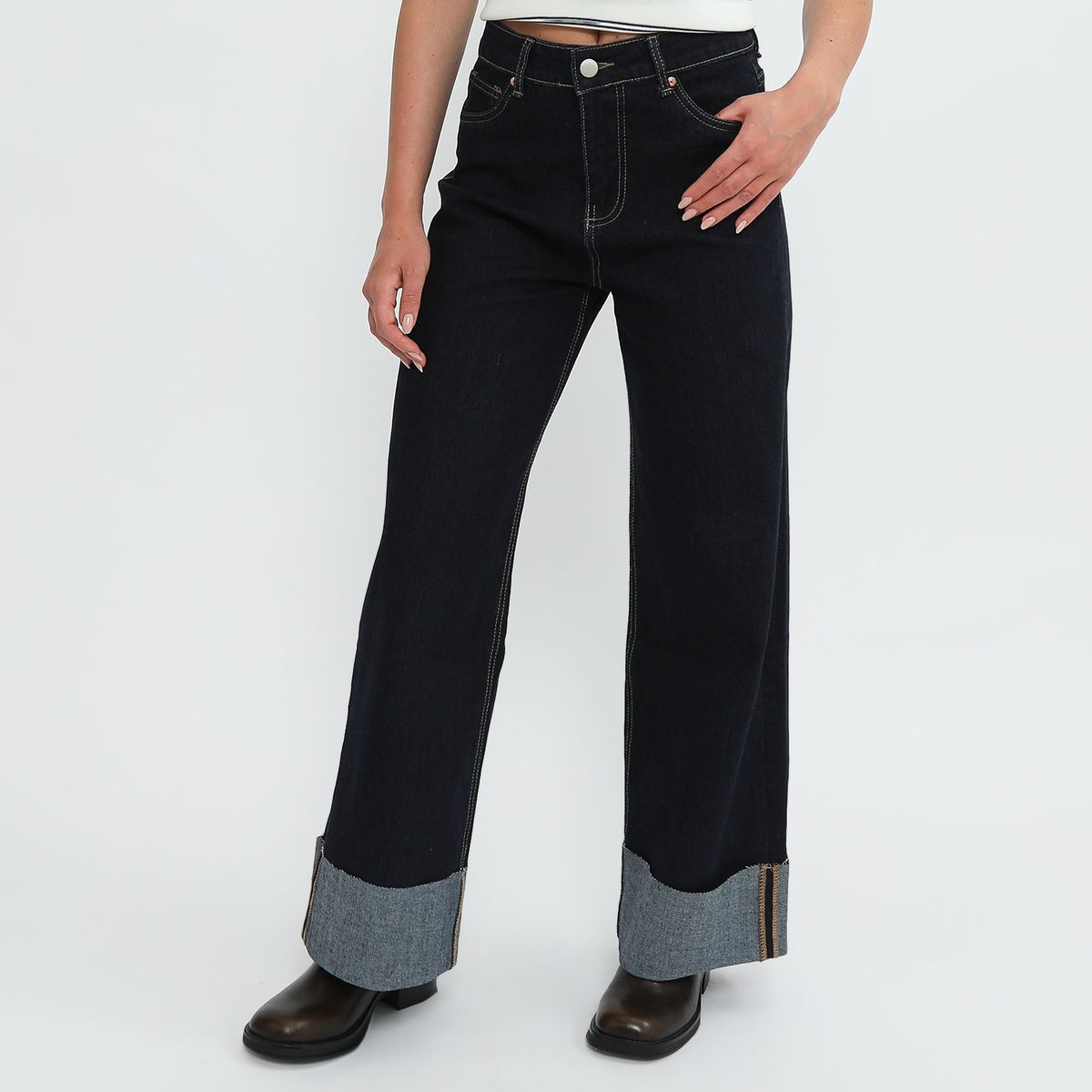 BASEMENT - Jean Wide Leg Tiro Alto Mujer Basement