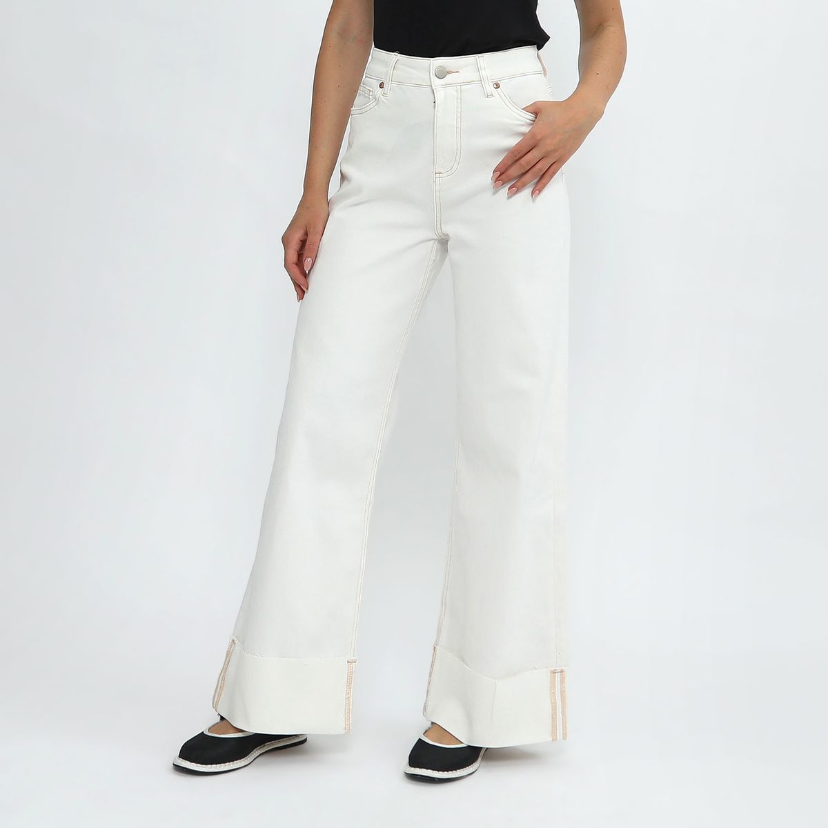 BASEMENT - Jean Wide Leg Tiro Alto Mujer Basement