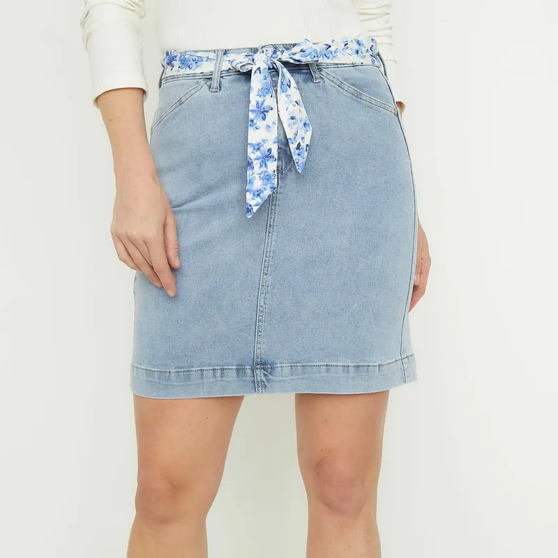 NEWPORT - Falda Corta Denim Mujer Newport