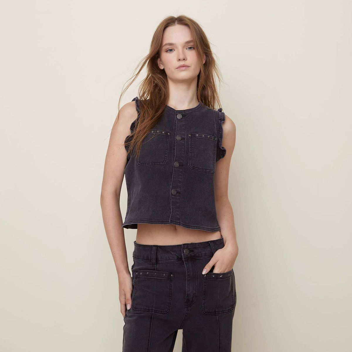 SYBILLA - Blusa Denim Mujer Sybilla