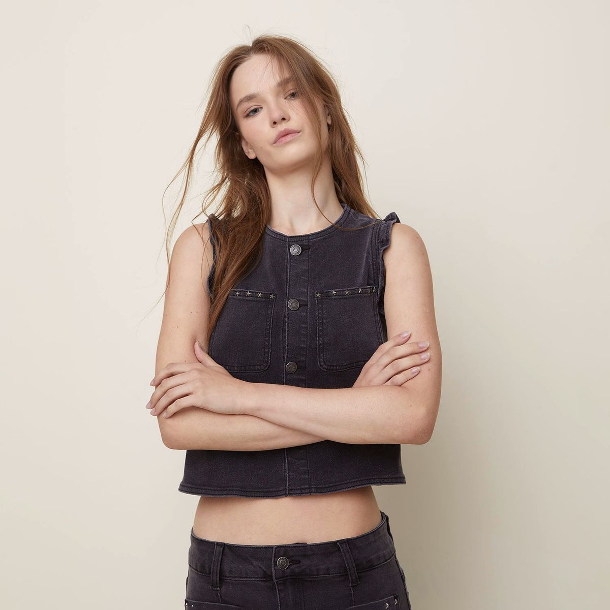 SYBILLA - Blusa Denim Mujer Sybilla
