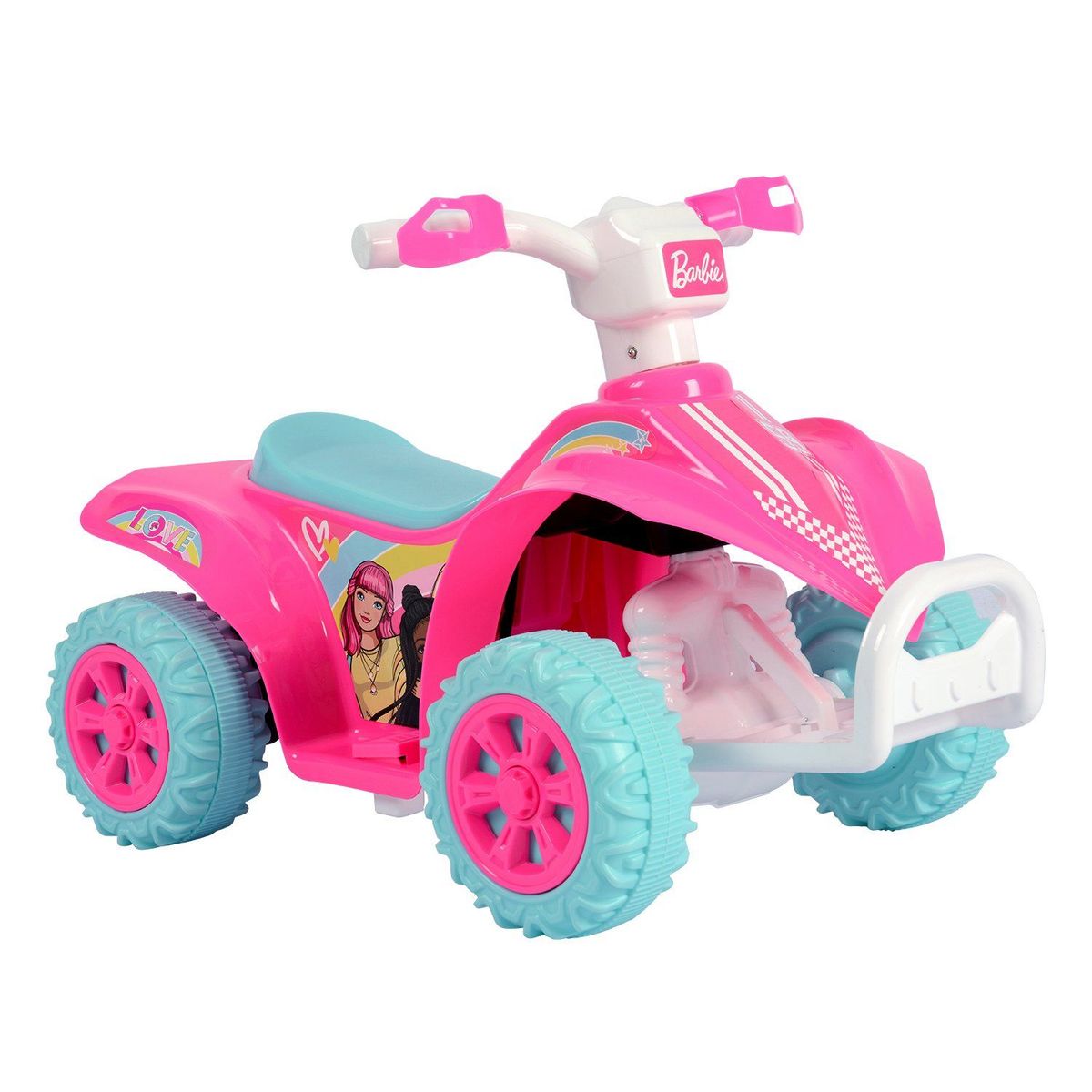 BARBIE - Cuatrimoto Barbie Rosada Con Reversa 6V