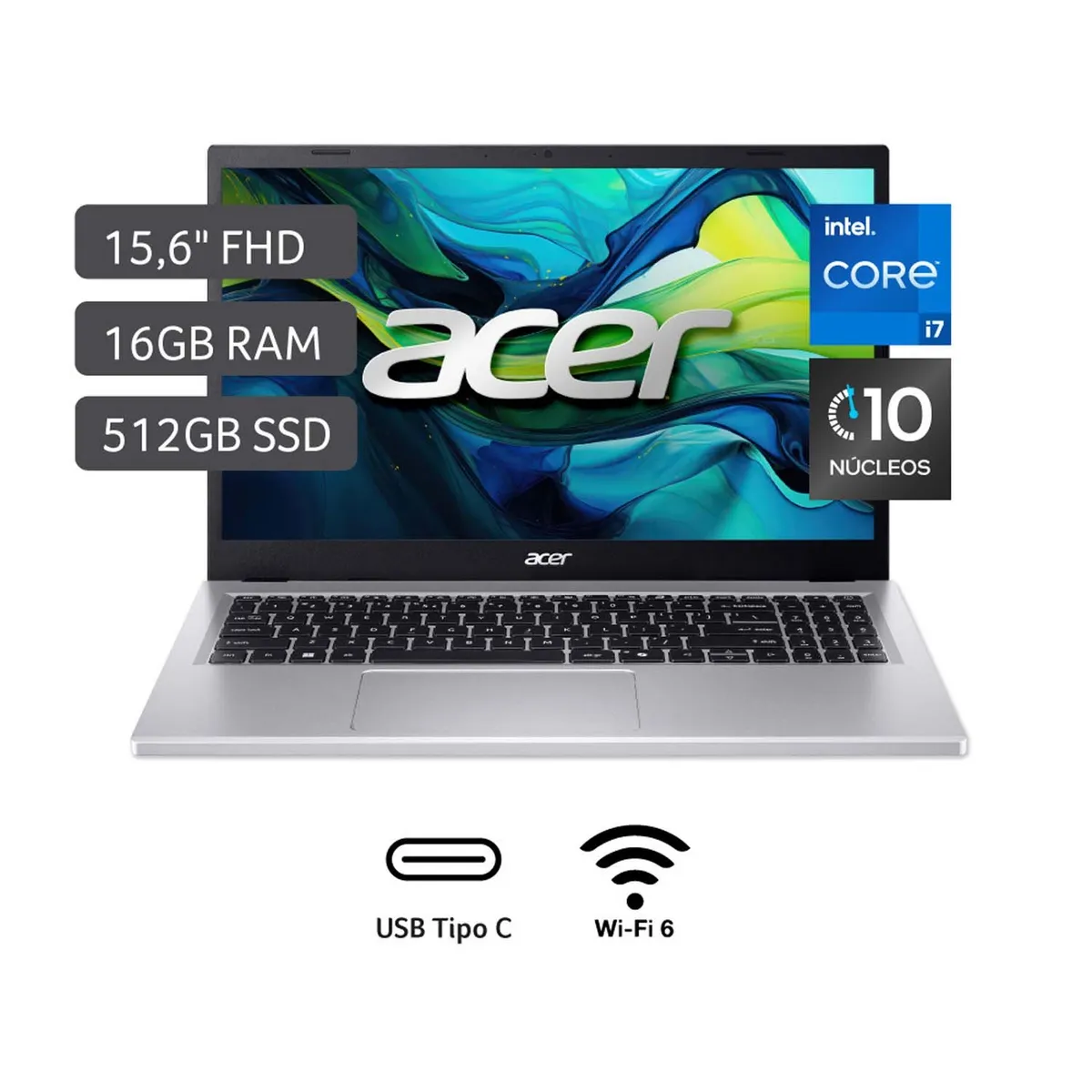 ACER - Laptop Acer Intel Core I7-13620h 16gb 512gb 15.6 Fhd