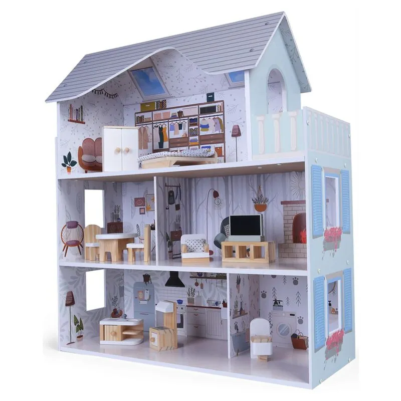 SCOOP - Casa de Muñeca Gris De Madera Scoop