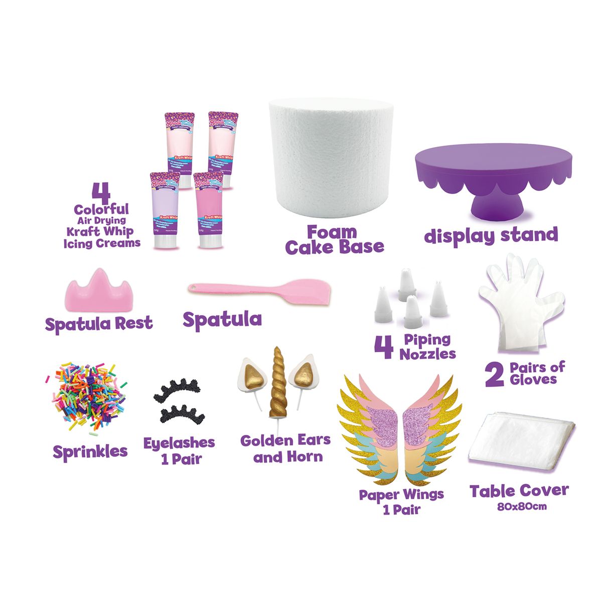  - Set Torta de Cumpleaños Unicornio Diy Snacktastic