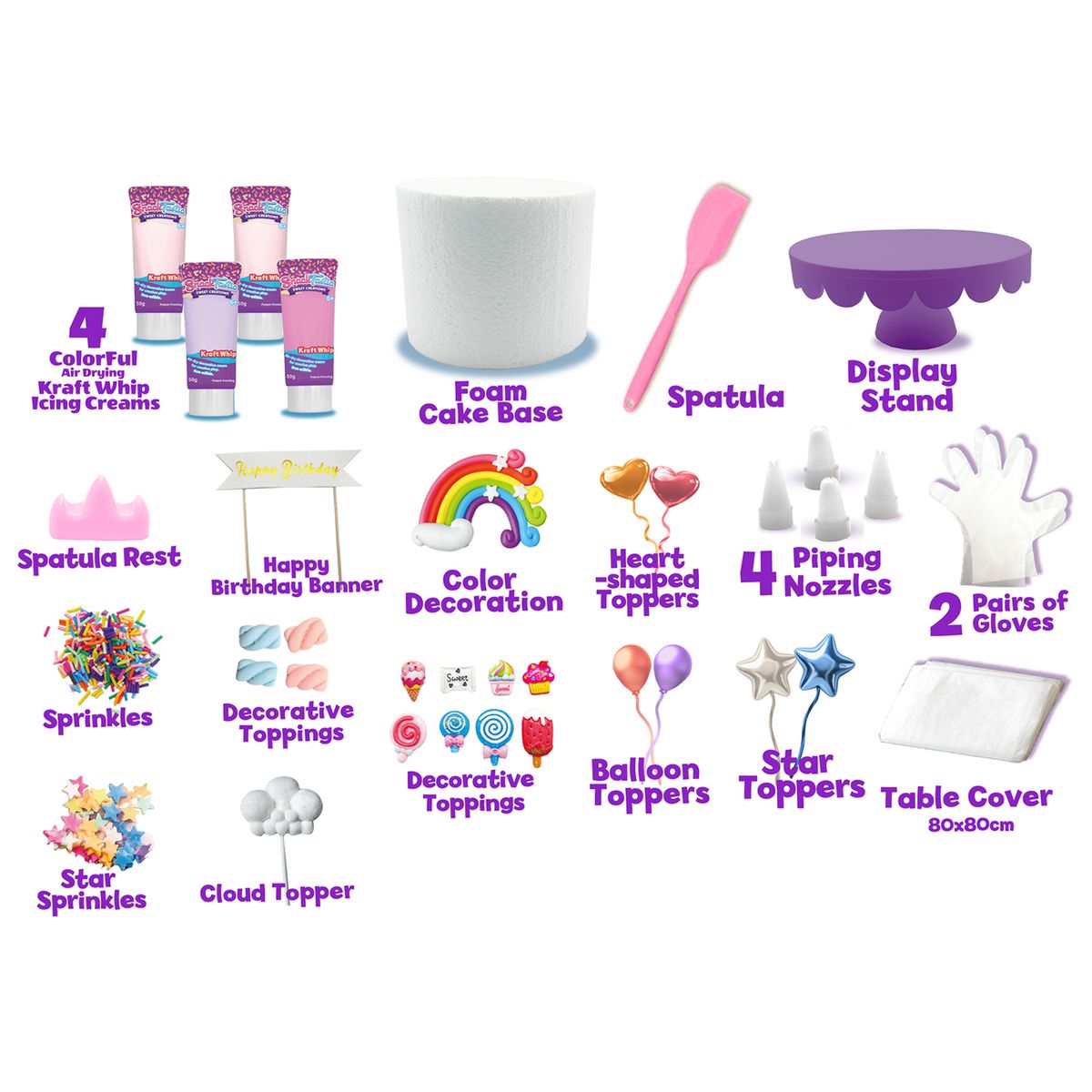  - Set Torta de Cumpleaños Diy Snacktastic