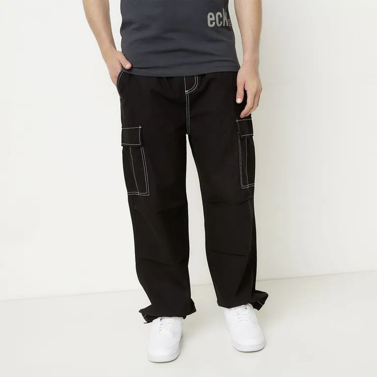 ECKO - Pantalón 100% Algodón Cargo Fit Casual Hombre Ecko