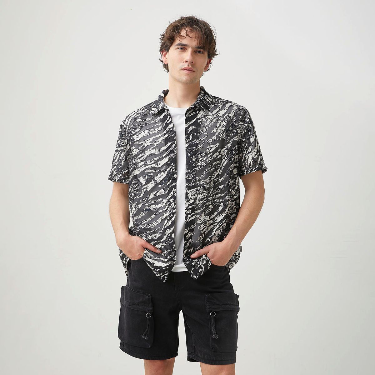 BASEMENT - Camisa Casual Regular Fit Hombre Basement
