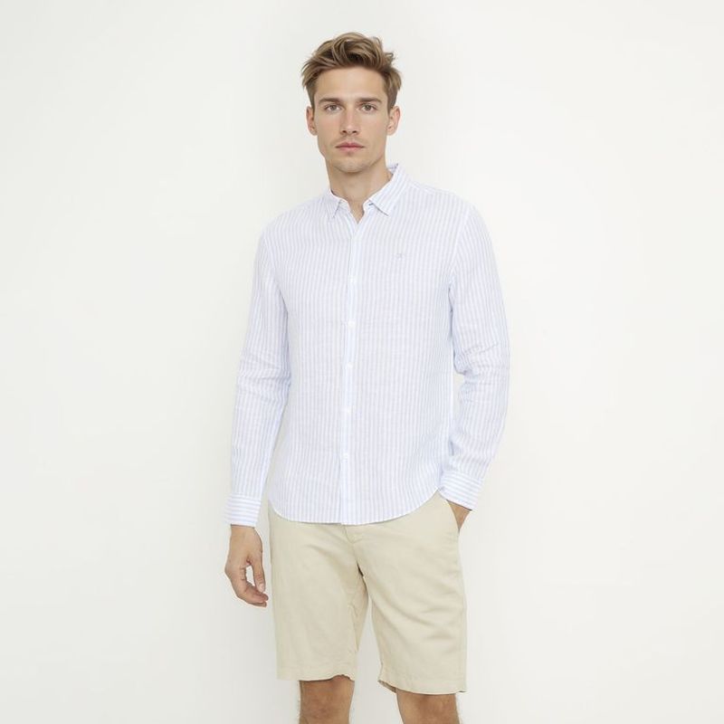 WOLF&HANK - Camisa 100% Lino Casual Regular Fit Hombre Wolf&hank