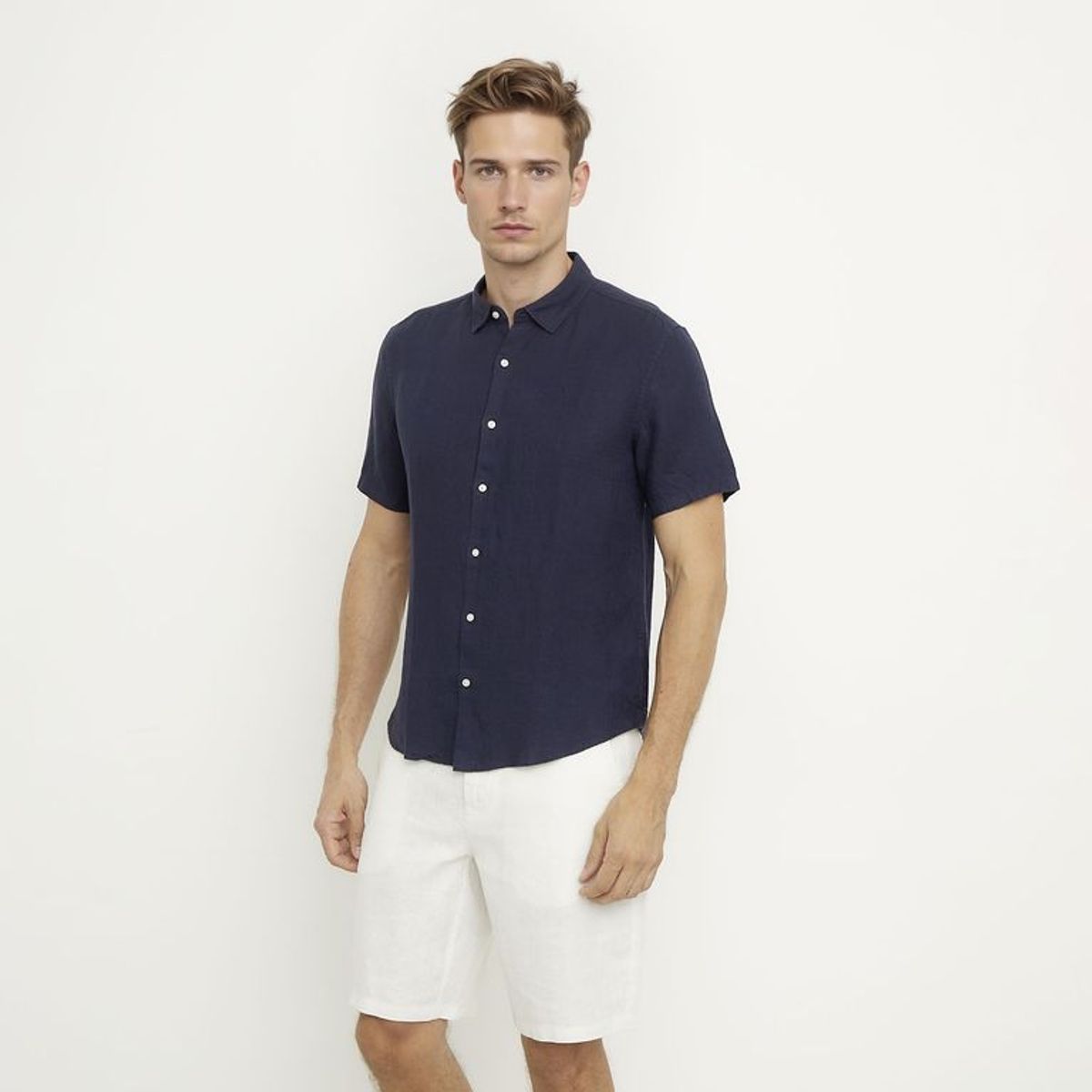 WOLF&HANK - Camisa 100% Lino Casual Regular Fit Hombre Wolf&hank