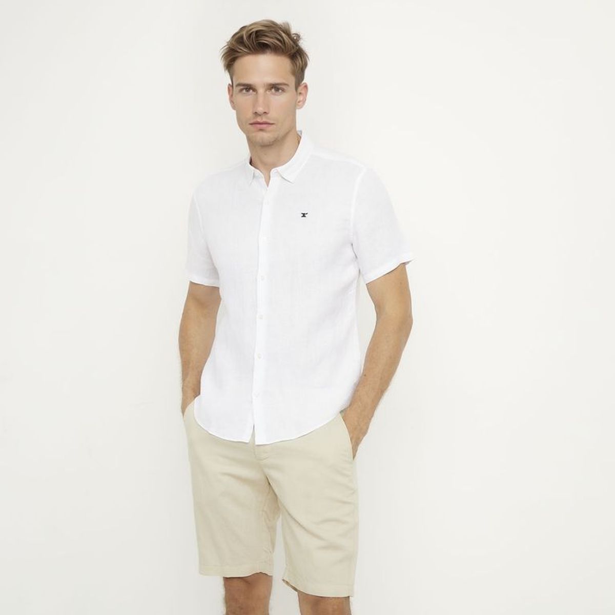 WOLF&HANK - Camisa 100% Lino Casual Regular Fit Hombre Wolf&hank