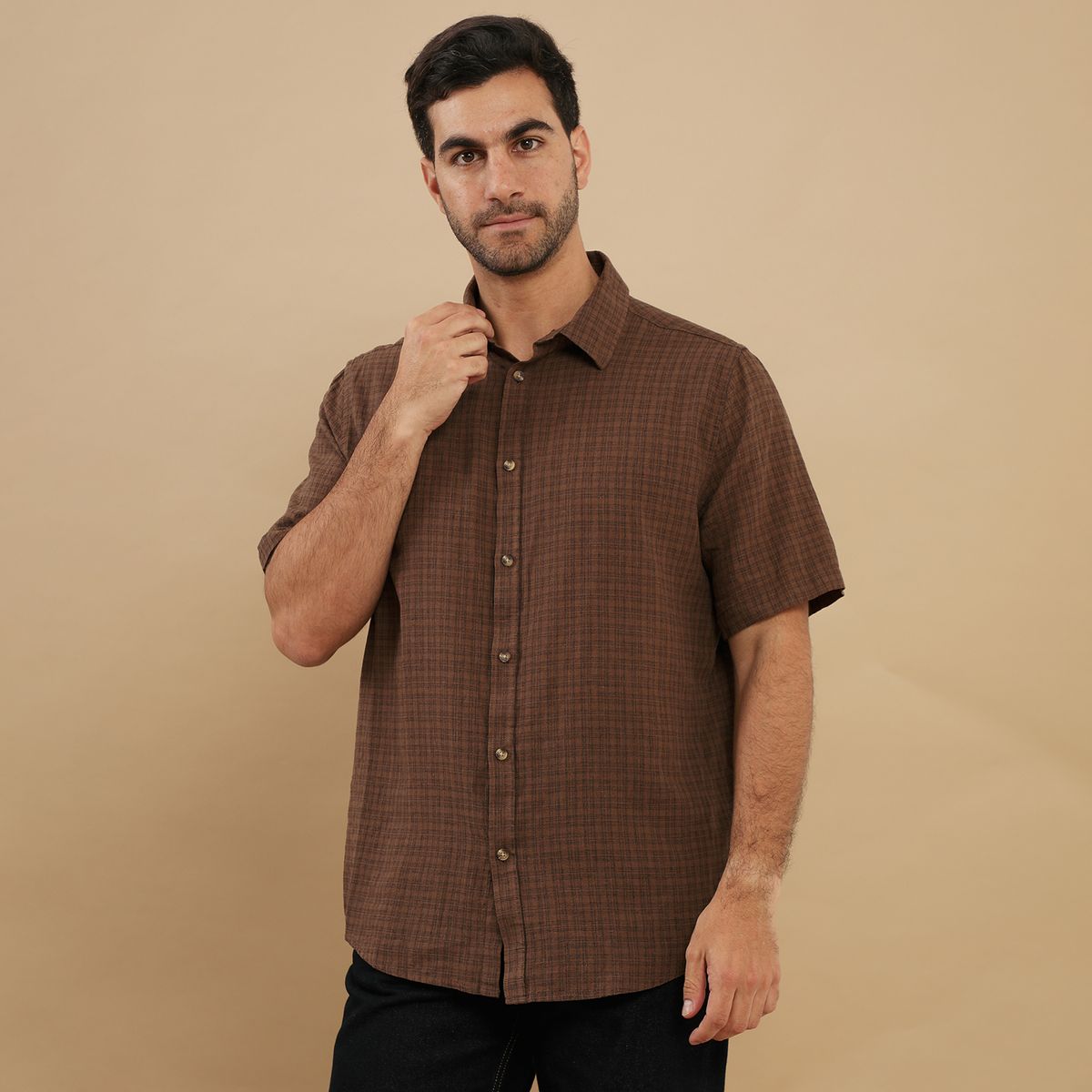 BASEMENT - Camisa Algodón Casual Hombre Basement