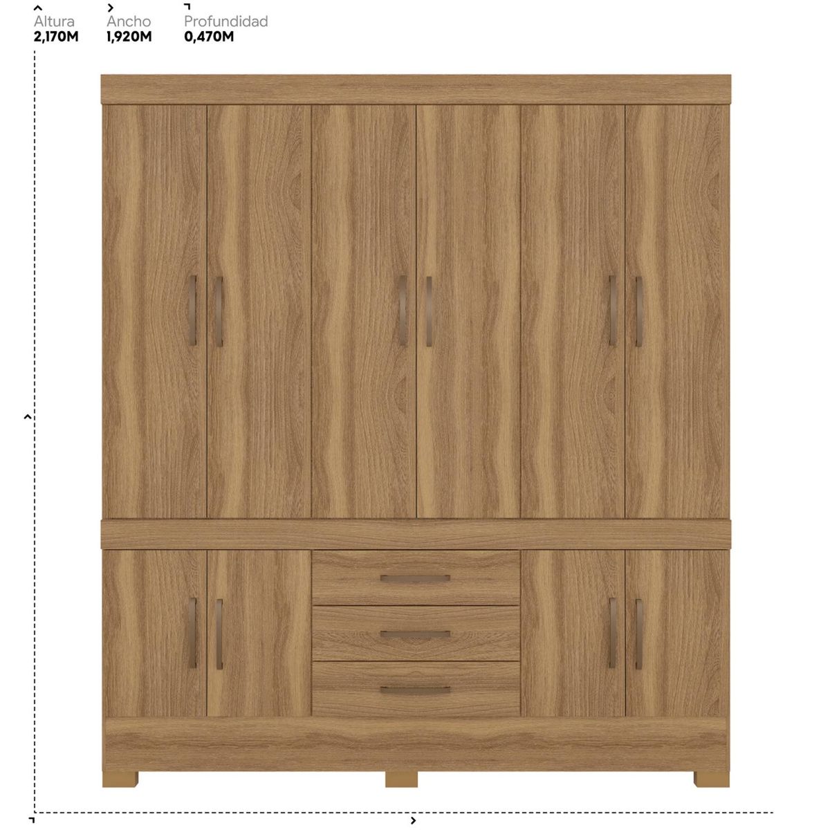 MICA - Ropero New Murano 10 Puertas 3 Cajones