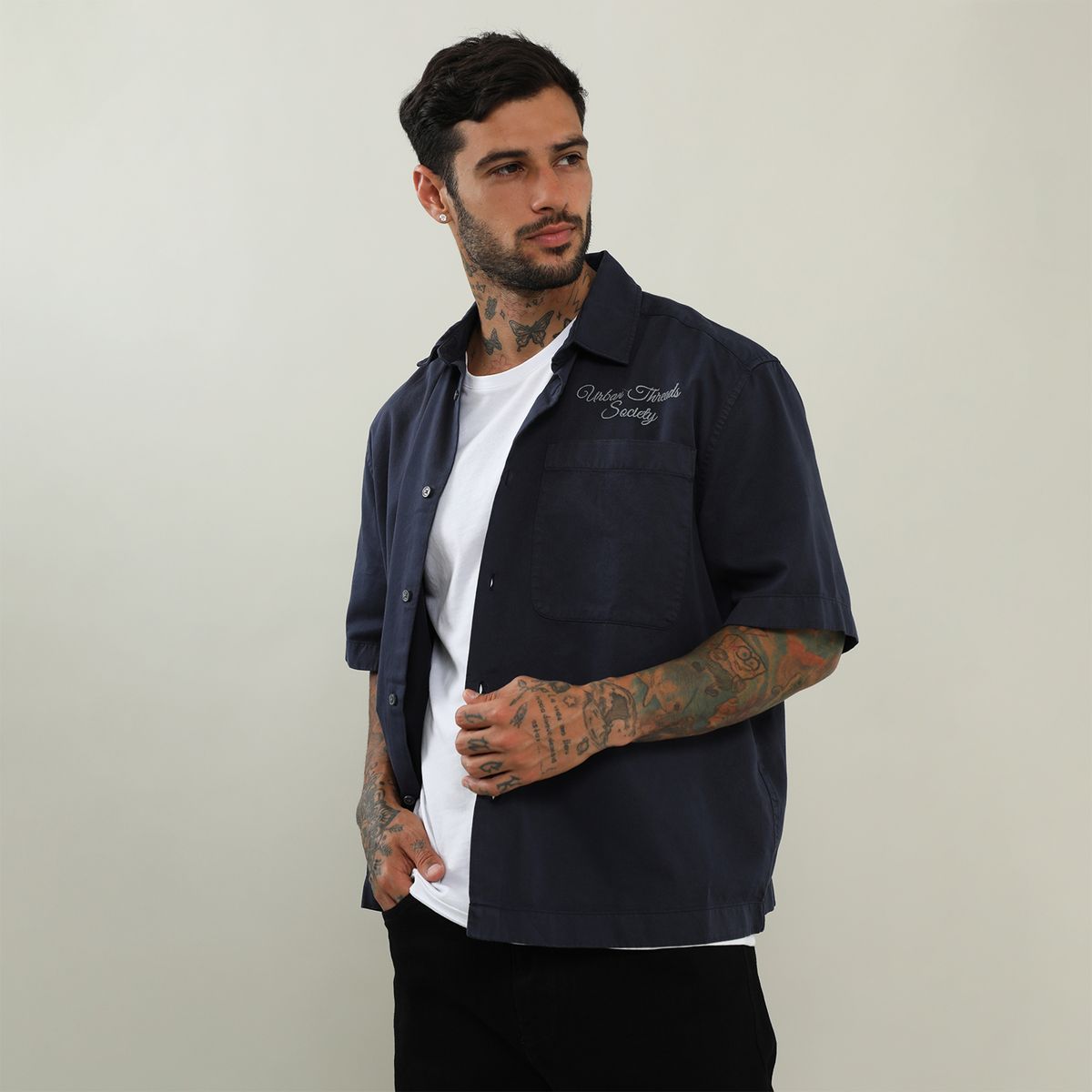 DENIMLAB - Camisa Algodón Boxy Fit Hombre Denimlab