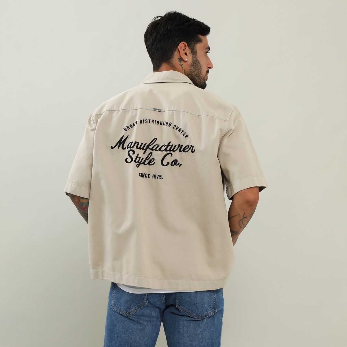 DENIMLAB - Camisa Algodón Boxy Fit Hombre Denimlab