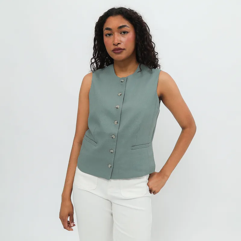 UNIVERSITY CLUB - Chaleco Lino Mujer University Club