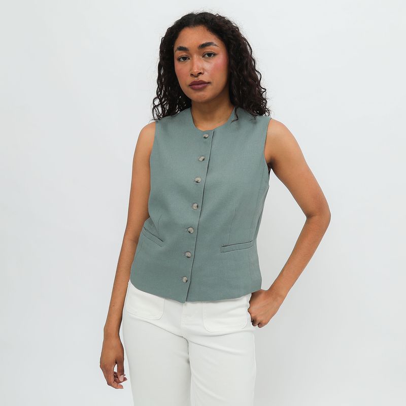 UNIVERSITY CLUB - Chaleco Lino Mujer University Club