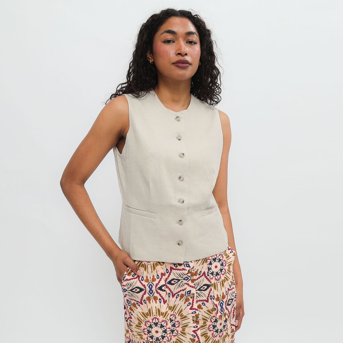 UNIVERSITY CLUB - Chaleco Lino Mujer University Club