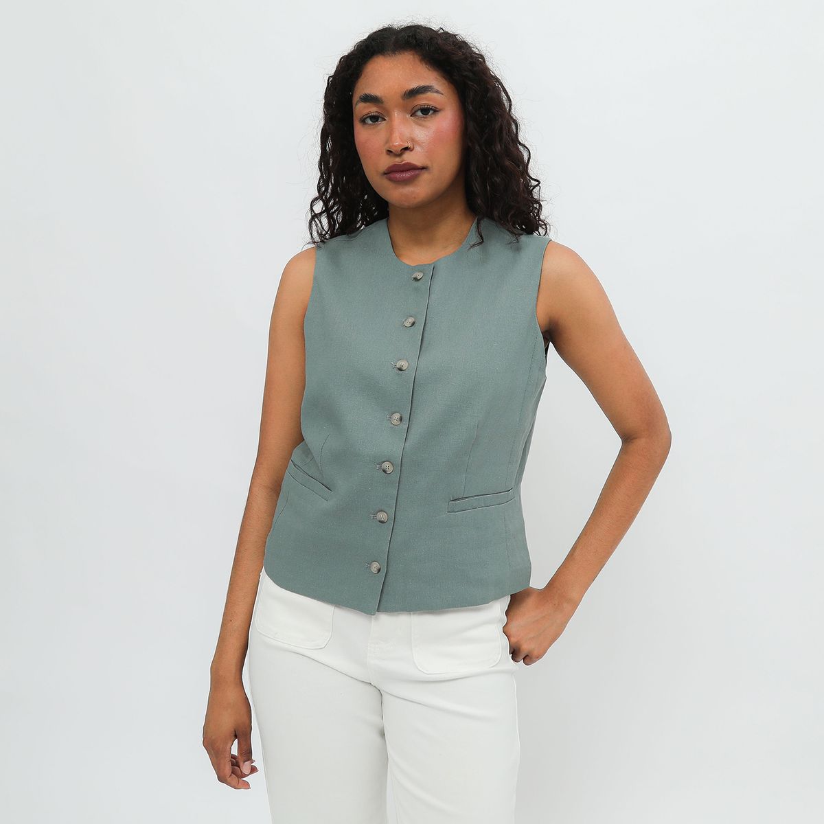 UNIVERSITY CLUB - Chaleco Lino Mujer University Club