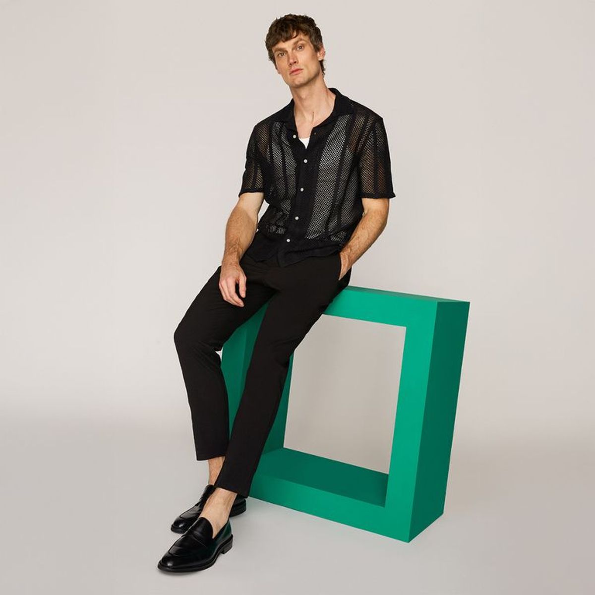 BASEMENT - Camisa Algodón Casual Hombre Basement