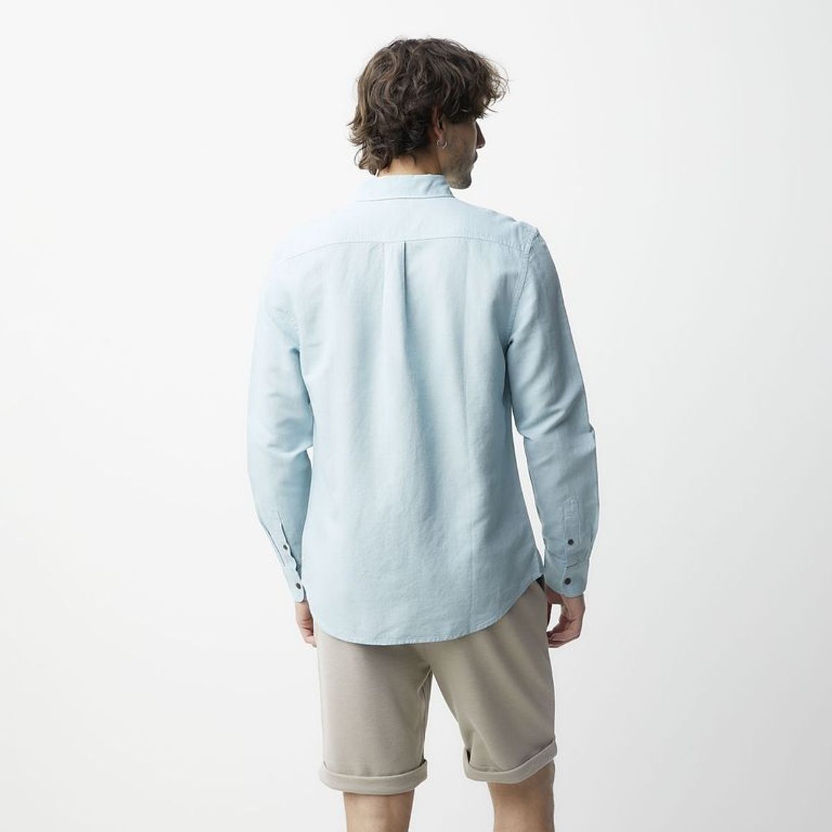 BASEMENT - Camisa Lino Casual Hombre Basement