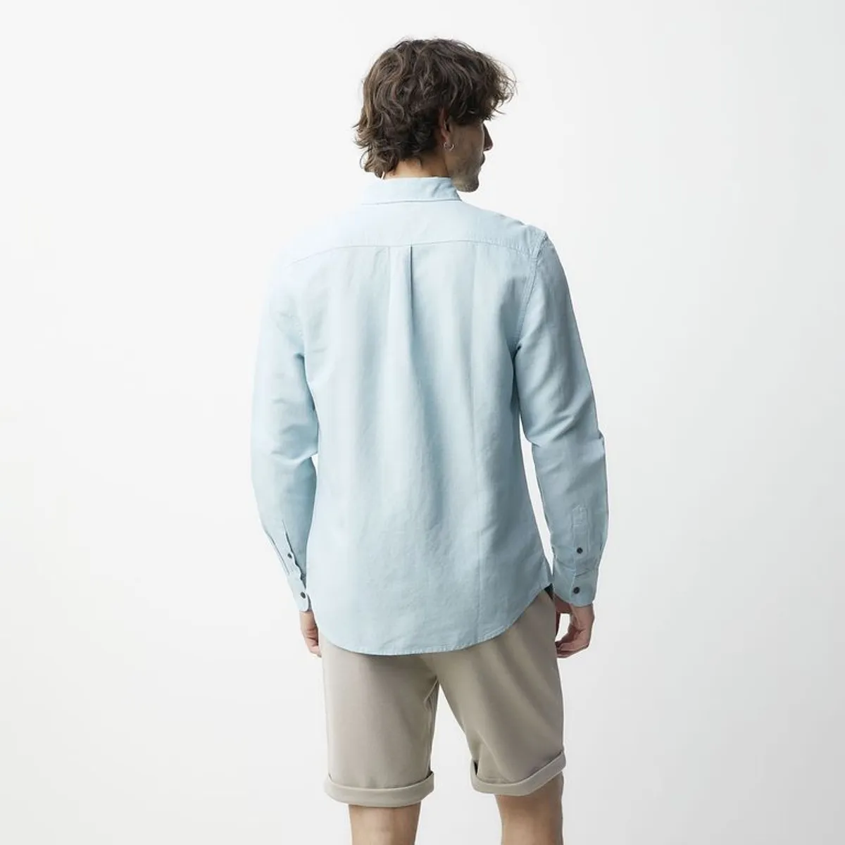 BASEMENT - Camisa Lino Casual Hombre Basement