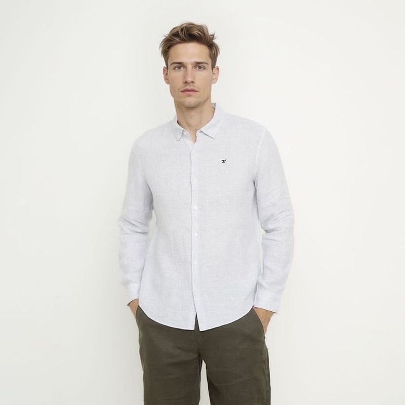 WOLF&HANK - Camisa 100% Lino Casual Regular Fit Hombre Wolf&hank