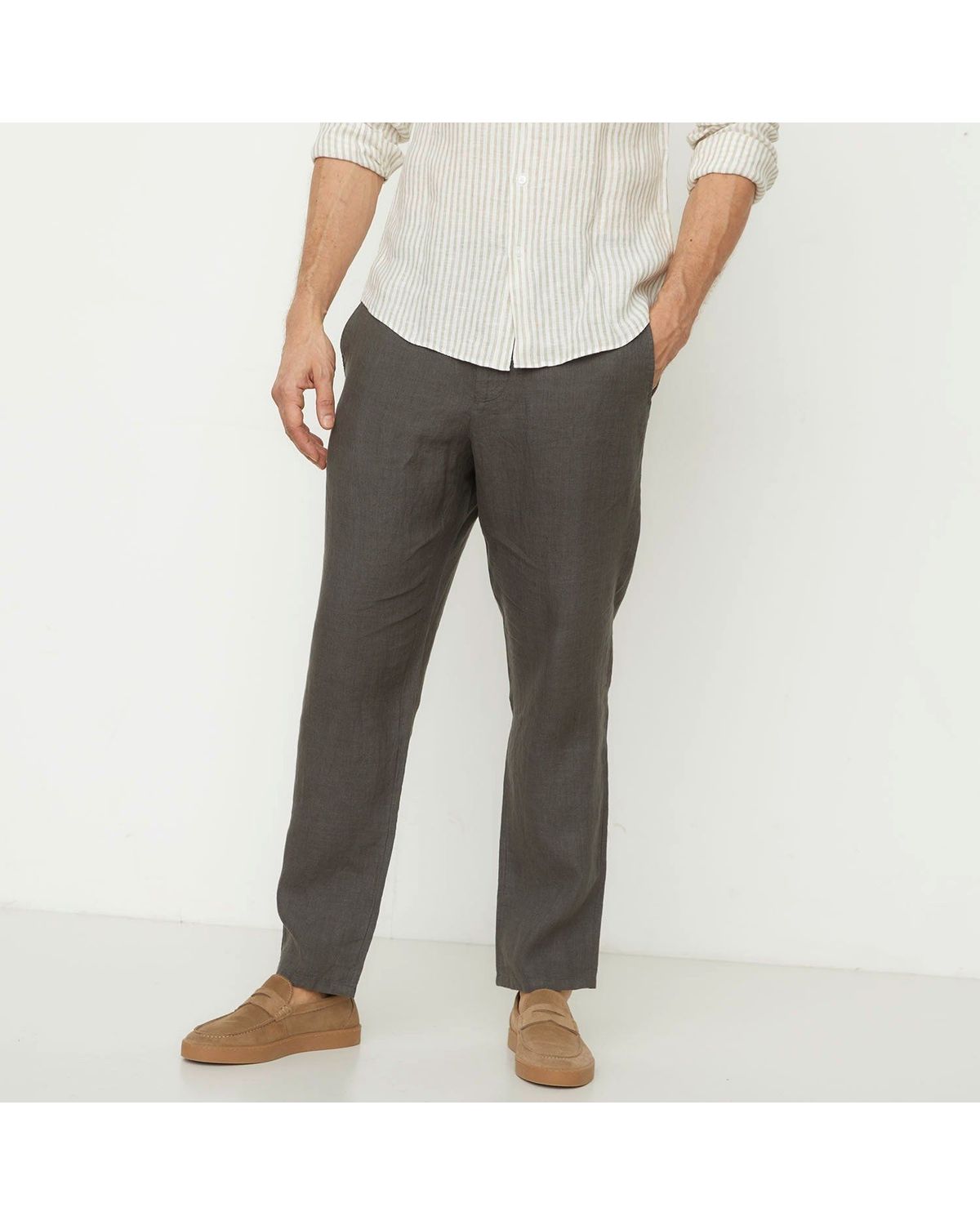 Pantalón 100% Lino Regular Fit Hombre Wolf&hank WOLF&HANK