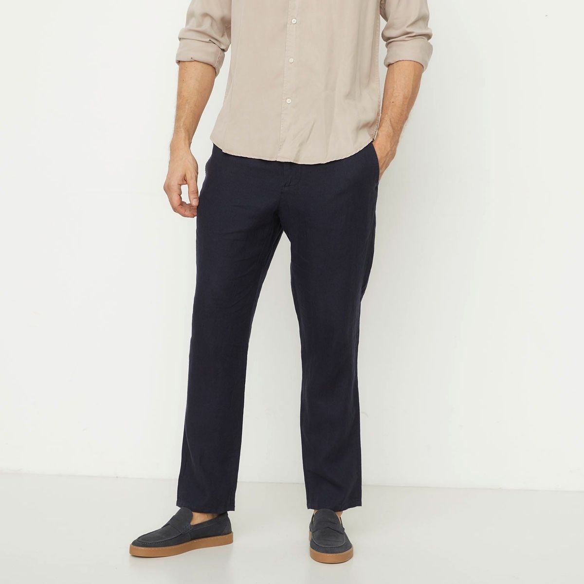 WOLF&HANK - Pantalón 100% Lino Regular Fit Hombre Wolf&hank