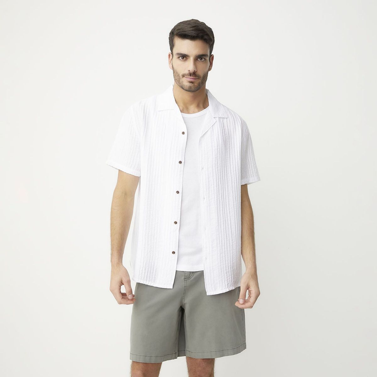 BASEMENT - Camisa Casual Regular Fit Hombre Basement