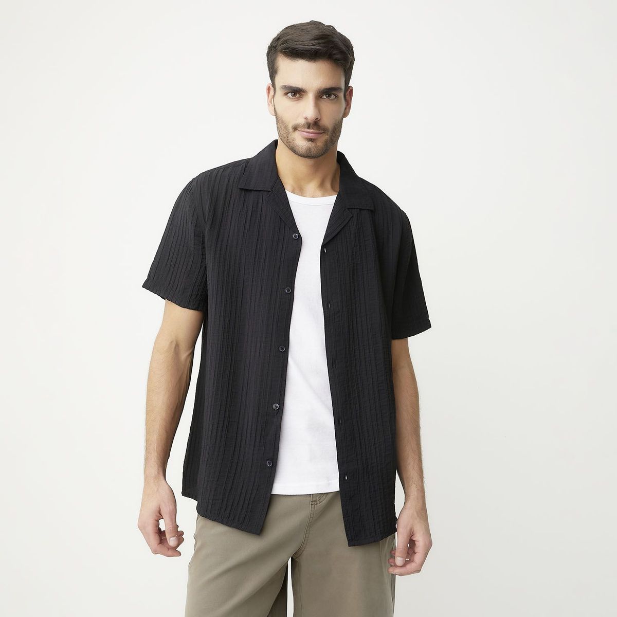 BASEMENT - Camisa Casual Regular Fit Hombre Basement