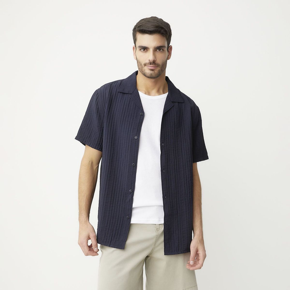 BASEMENT - Camisa Casual Regular Fit Hombre Basement