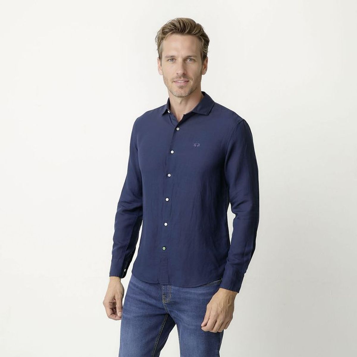 LA MARTINA - Camisa Lino Casual Regular Fit Hombre La Martina