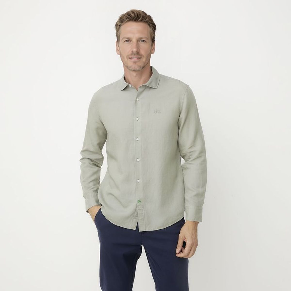 LA MARTINA - Camisa Lino Casual Regular Fit Hombre La Martina
