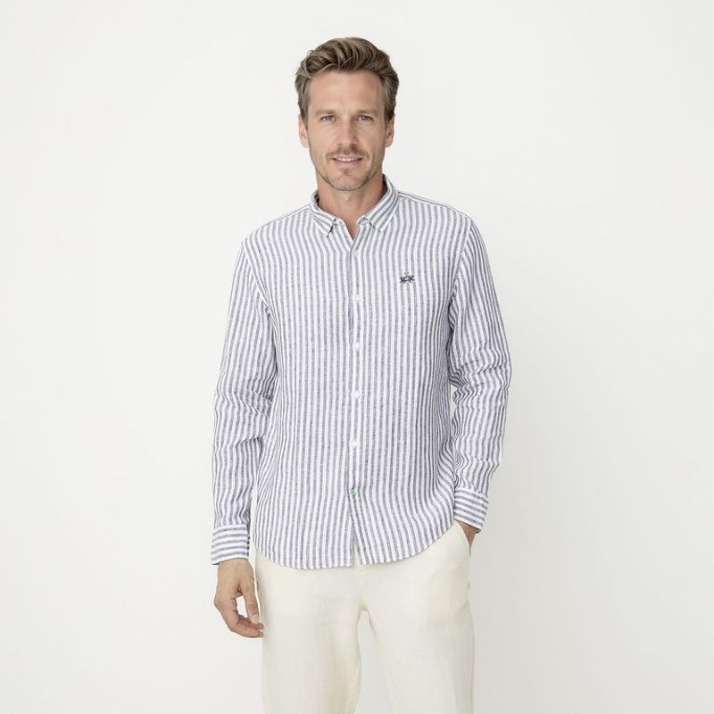 LA MARTINA - Camisa 100% Lino Casual Regular Fit Hombre La Martina