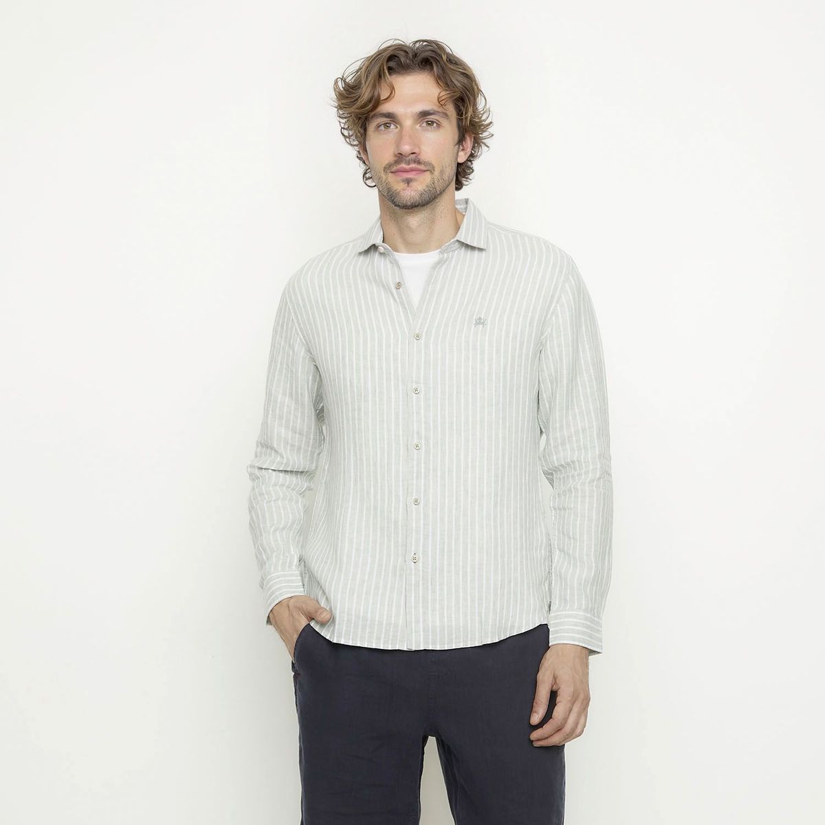 CASCAIS - Camisa 100% Lino Casual Hombre Cascais
