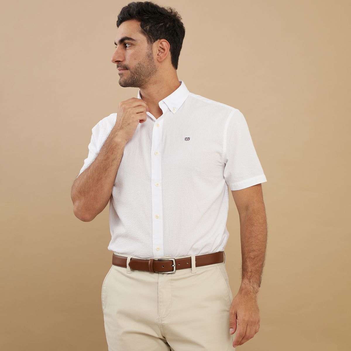 UNIVERSITY CLUB - Camisa 100% Algodón Casual Regular Fit Hombre University Club