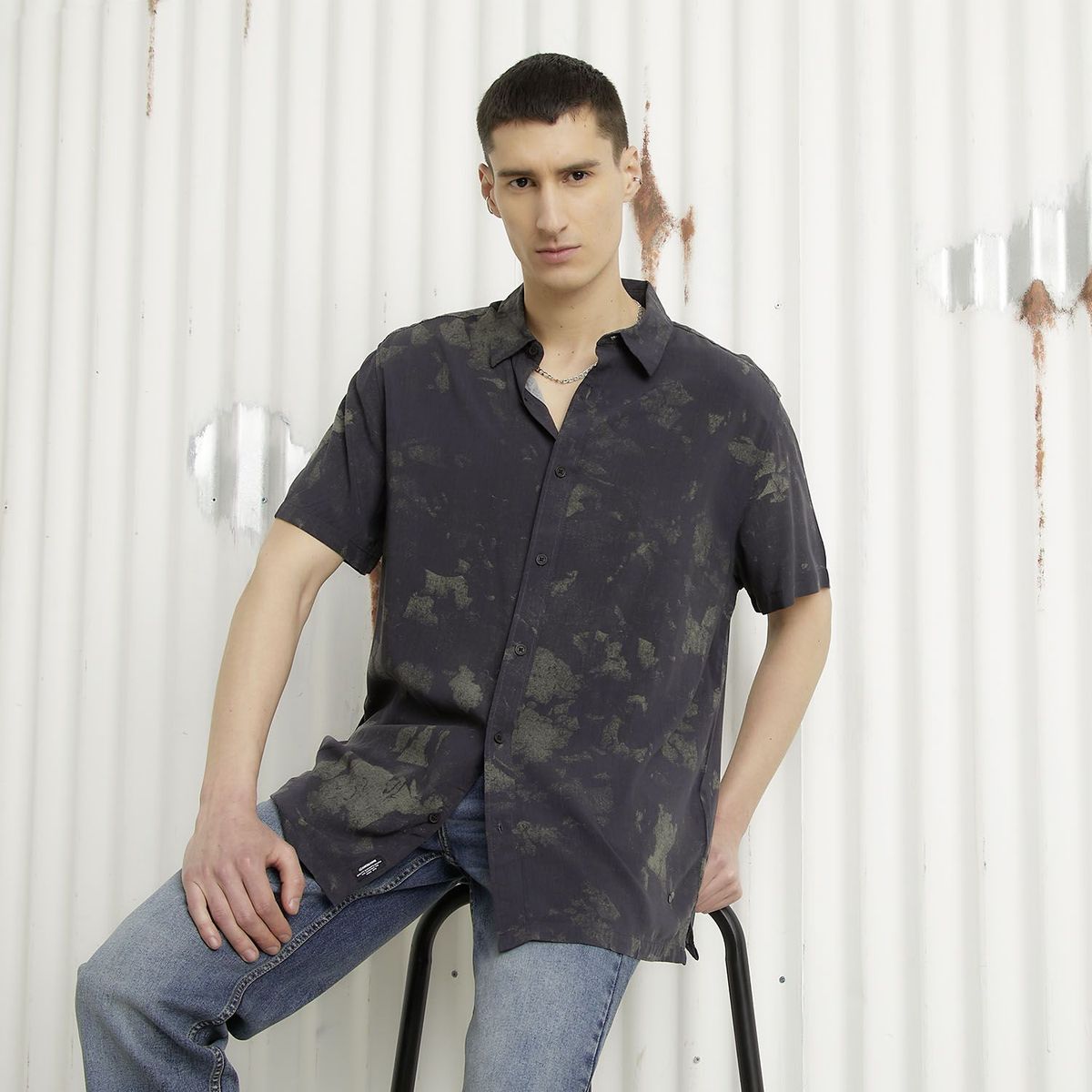 DENIMLAB - Camisa Casual Regular Fit Hombre Denimlab