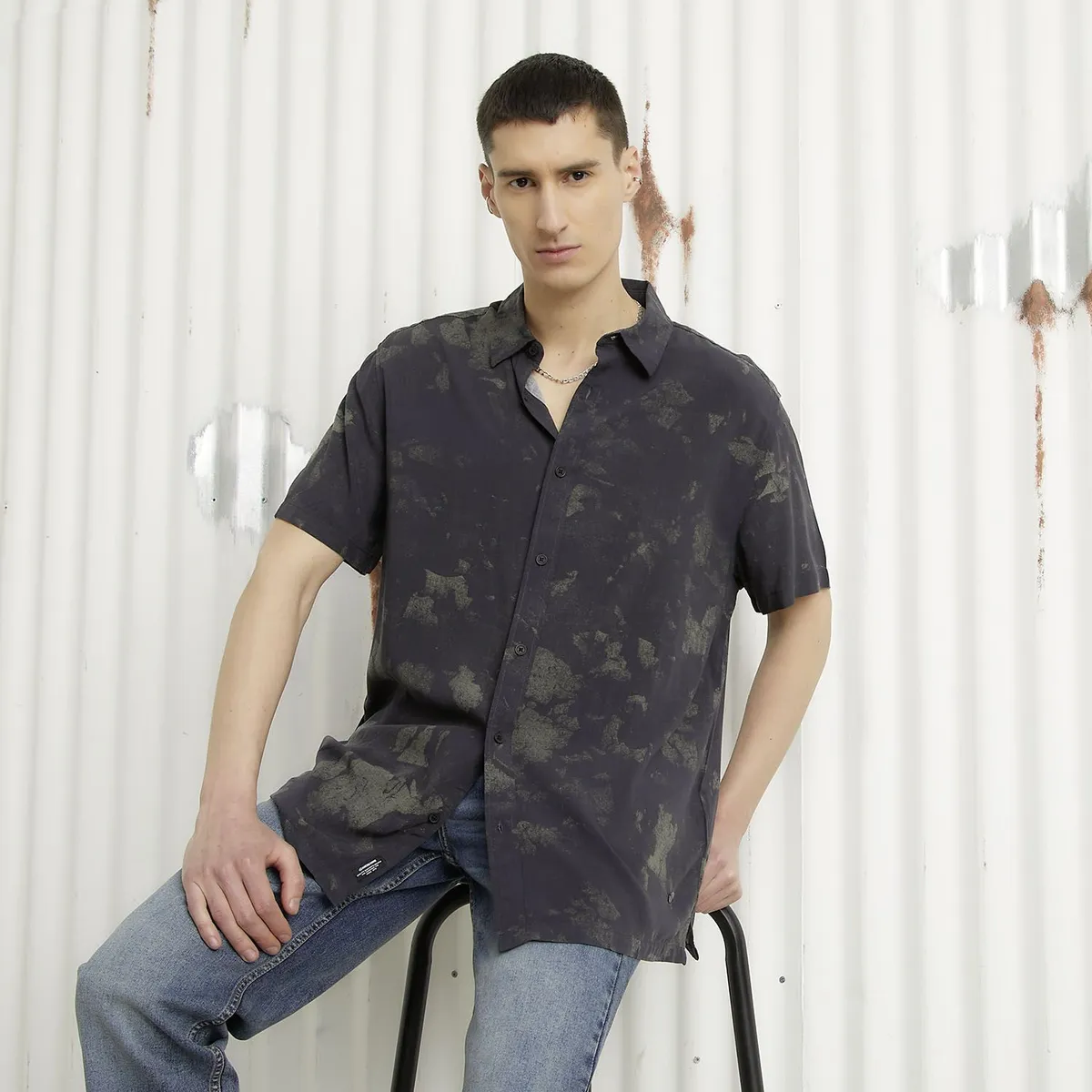 DENIMLAB - Camisa Casual Regular Fit Hombre Denimlab