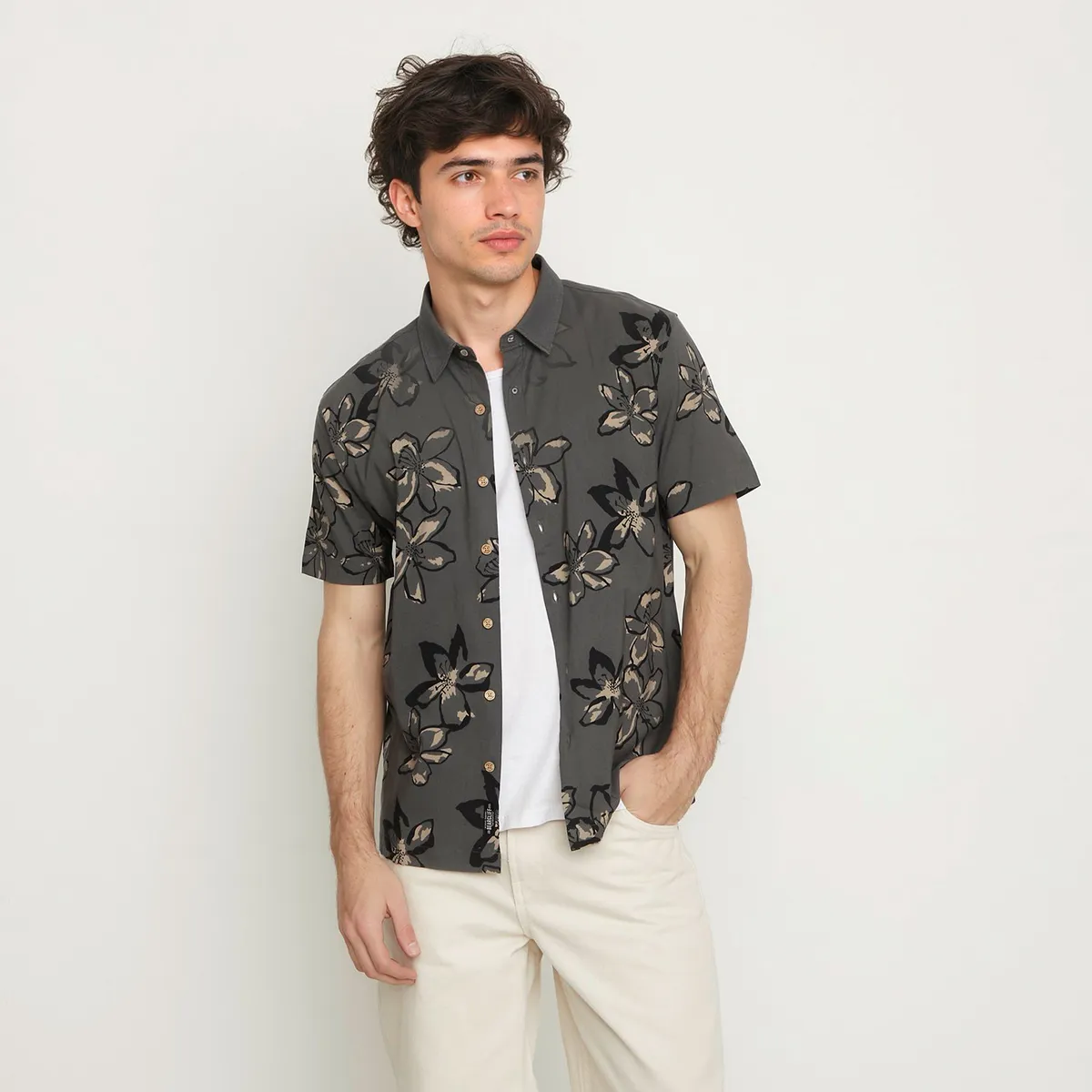 BEARCLIFF - Camisa Algodón Regular Fit Hombre Starter