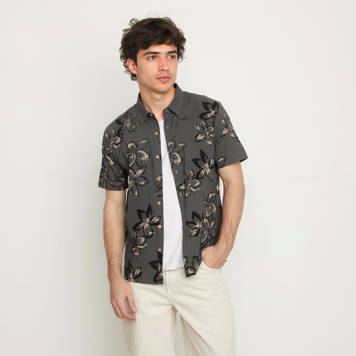 BEARCLIFF - Camisa Algodón Regular Fit Hombre Starter