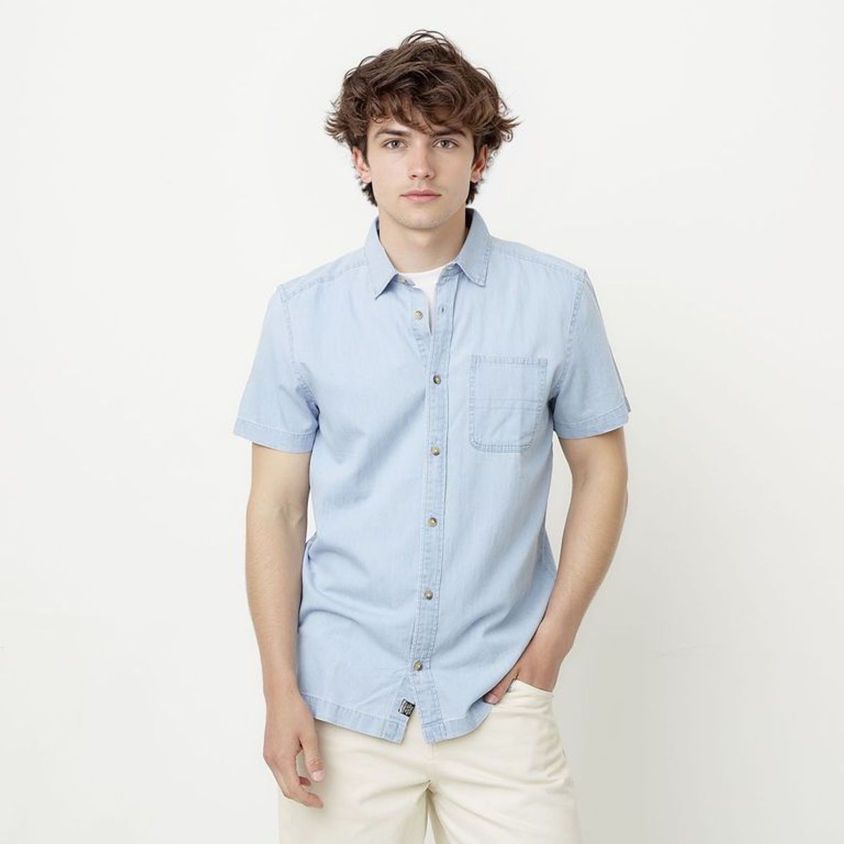 BEARCLIFF - Camisa 100% Algodón Casual Regular Fit Hombre Bearcliff