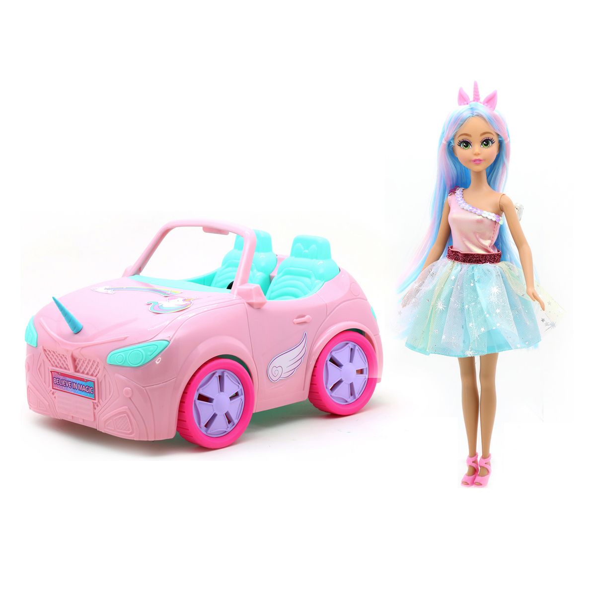 DREAMEEZ - Muñeca Con Auto Unicornio