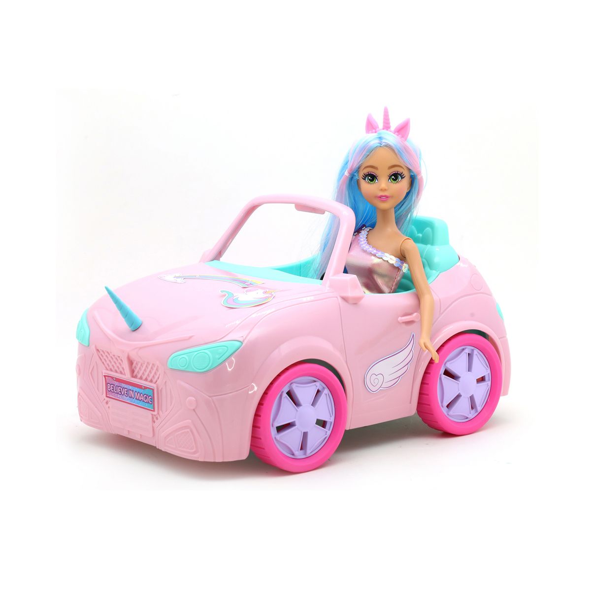 DREAMEEZ - Muñeca Con Auto Unicornio