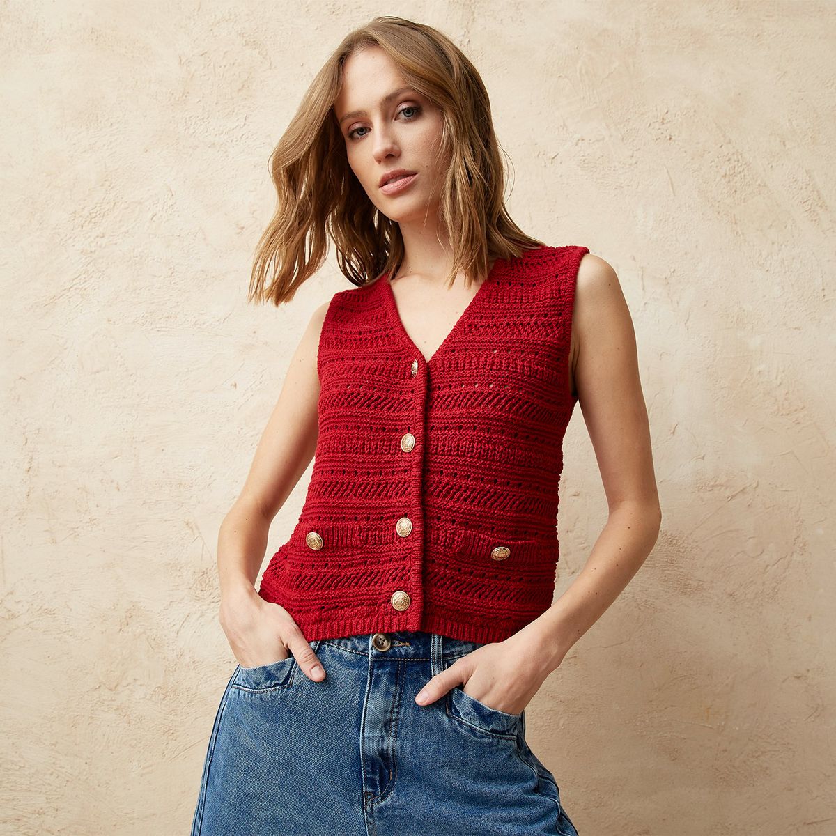 BASEMENT - Chaleco Casual Mujer Basement