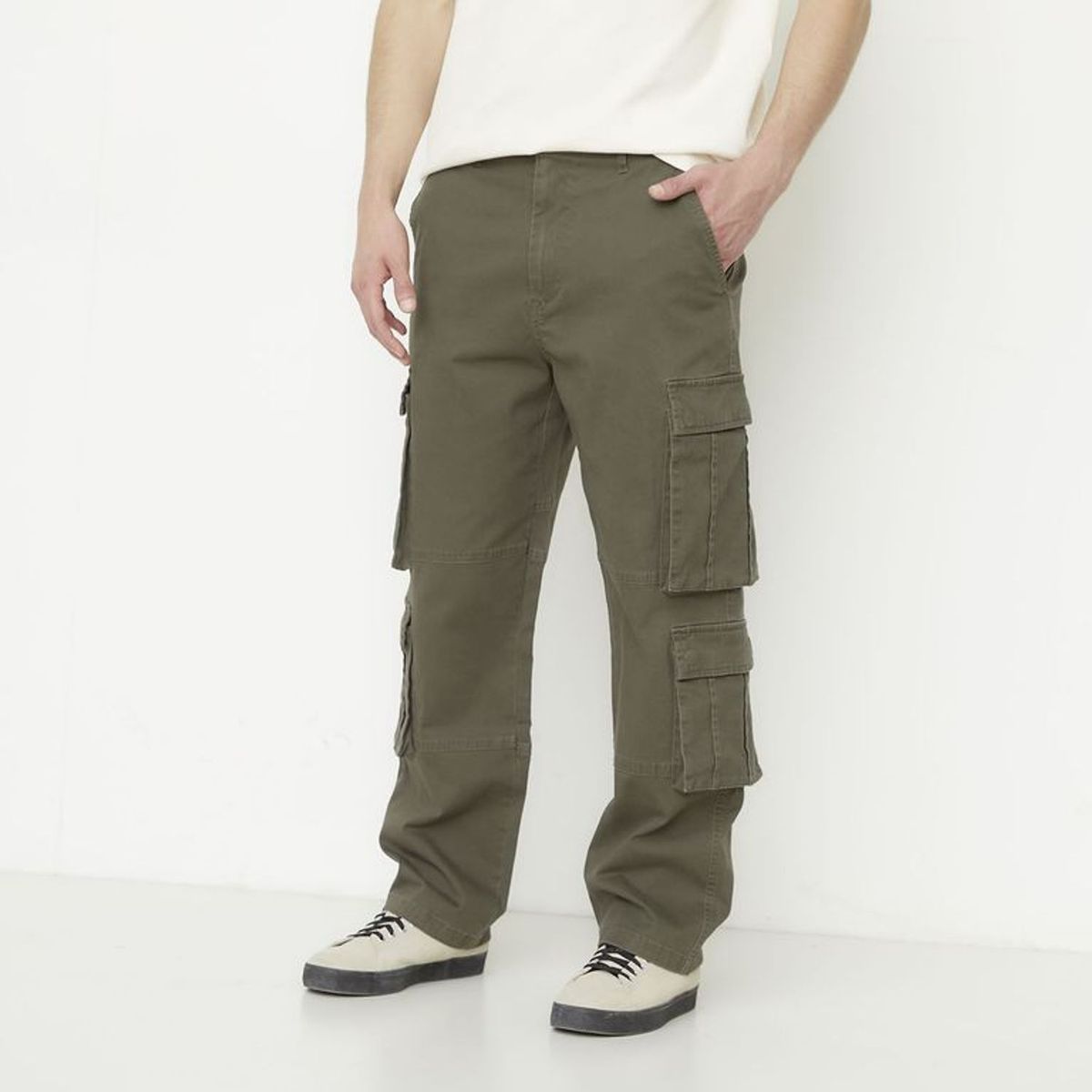 BEARCLIFF - Pantalón Algodón Cargo Fit Casual Hombre Bearcliff