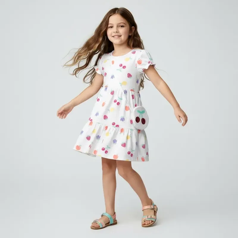 YAMP - Vestido Niña Más Cartera Algodón Yamp