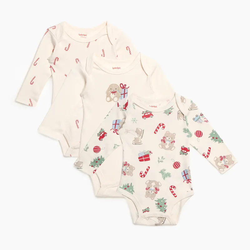YAMP - Body Bebé Niño Niña Pack X3 Navidad Algodón Yamp