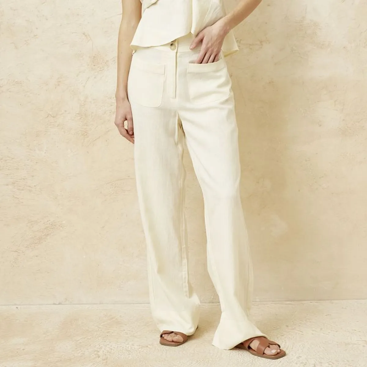 BASEMENT - Pantalón De Lino Mujer Basement