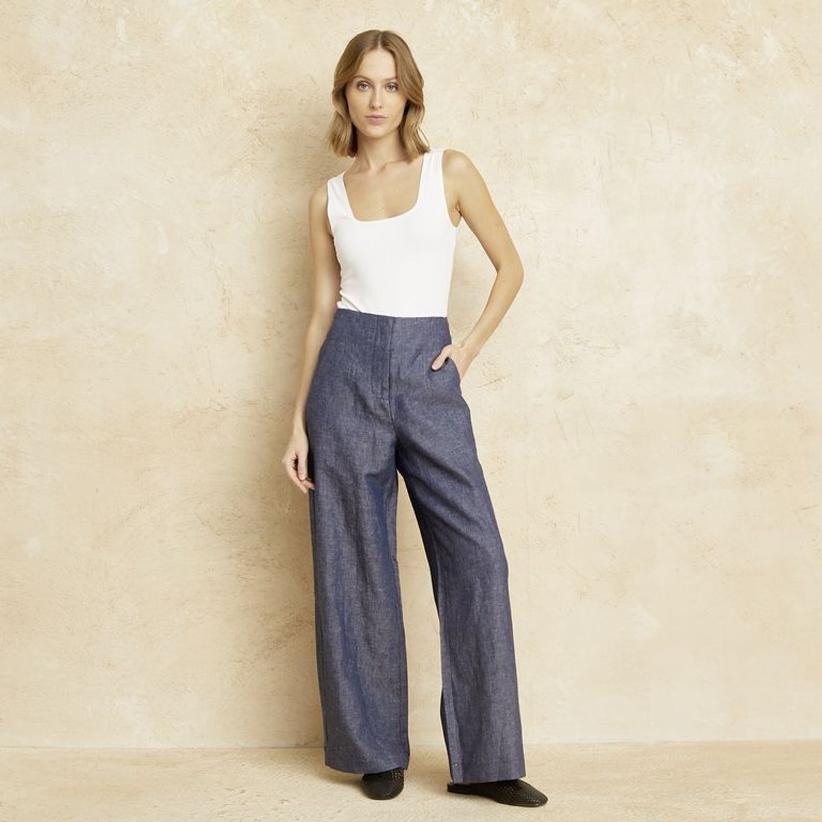 BASEMENT - Pantalón De Lino Mujer Basement